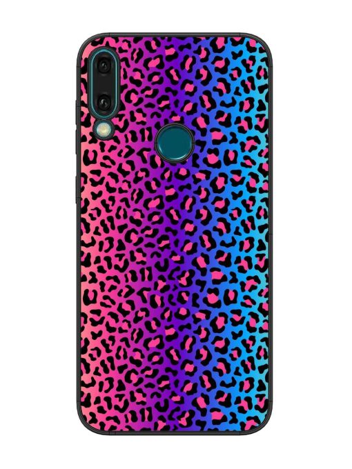 Colorful Leopard Seamless Glossy Metal Phone Cover for Honor Y9 (2019) Zapvi