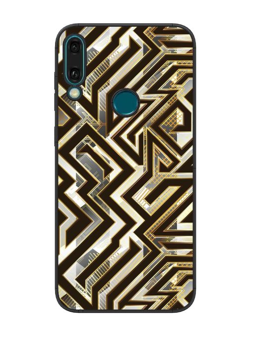 Technology Geometric Seamless Glossy Metal Phone Cover for Honor Y9 (2019) Zapvi