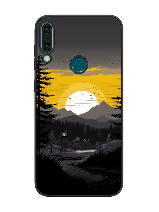 Sunset Vector Glossy Metal Phone Cover for Honor Y9 (2019)