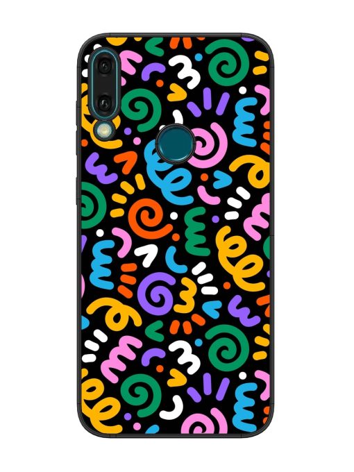 Colorful Seamless Vector Glossy Metal Phone Cover for Honor Y9 (2019) Zapvi