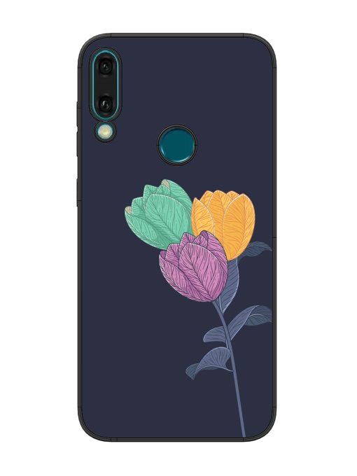 Flower Vector Glossy Metal Phone Cover for Honor Y9 (2019) Zapvi