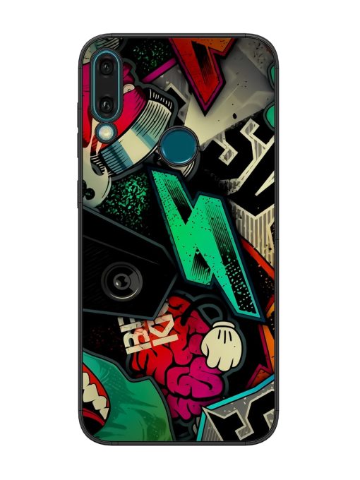 Graffiti Art Glossy Metal Phone Cover for Honor Y9 (2019) Zapvi