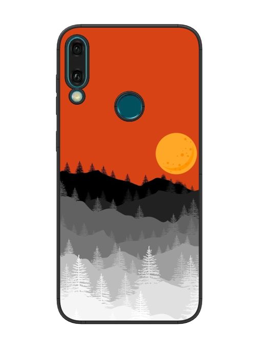 Mountain Lofi Sun Glossy Metal Phone Cover for Honor Y9 (2019) Zapvi