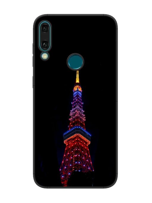 Eiffel Tower Night View Glossy Metal Phone Cover for Honor Y9 (2019) Zapvi