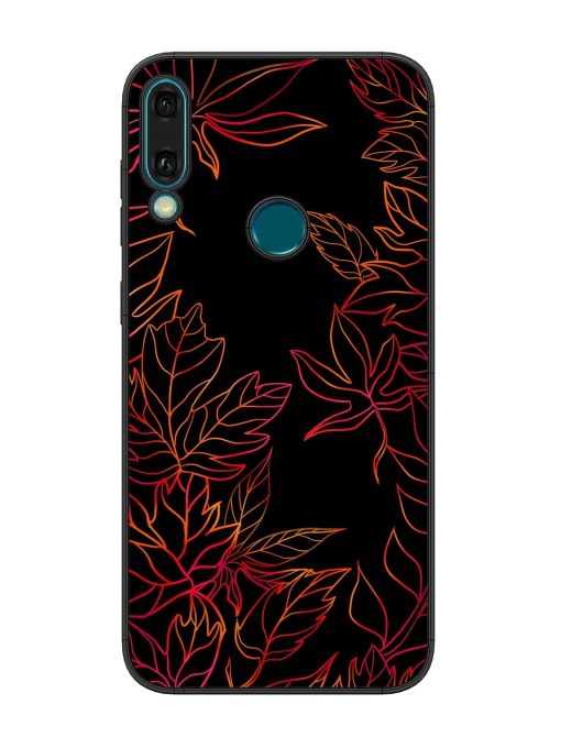 Red Floral Pattern Glossy Metal Phone Cover for Honor Y9 (2019) Zapvi