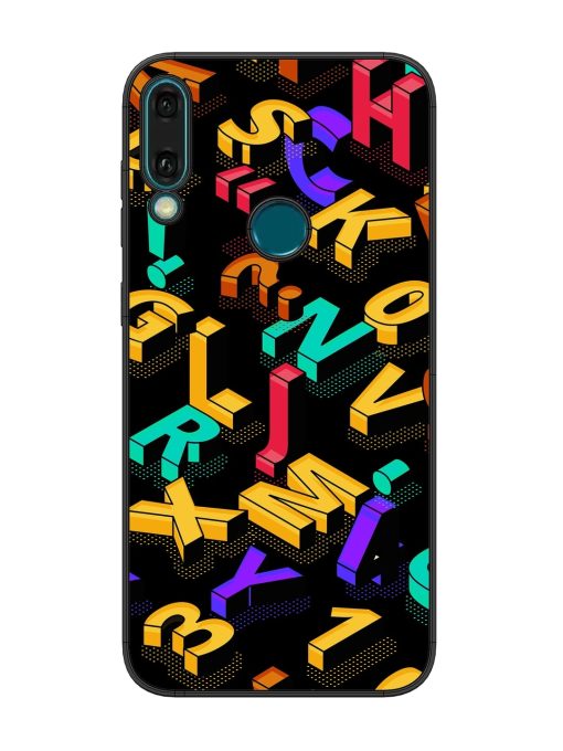 Seamless Pattern With Letters Glossy Metal Phone Cover for Honor Y9 (2019) Zapvi