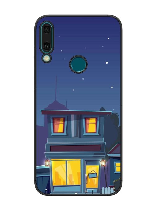 Vector Night House Glossy Metal Phone Cover for Honor Y9 (2019) Zapvi