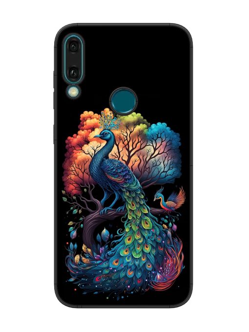 Peacock Tree Art Glossy Metal Phone Cover for Honor Y9 (2019) Zapvi