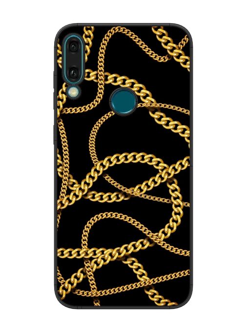 Decorative Golde Chain Glossy Metal Phone Cover for Honor Y9 (2019) Zapvi