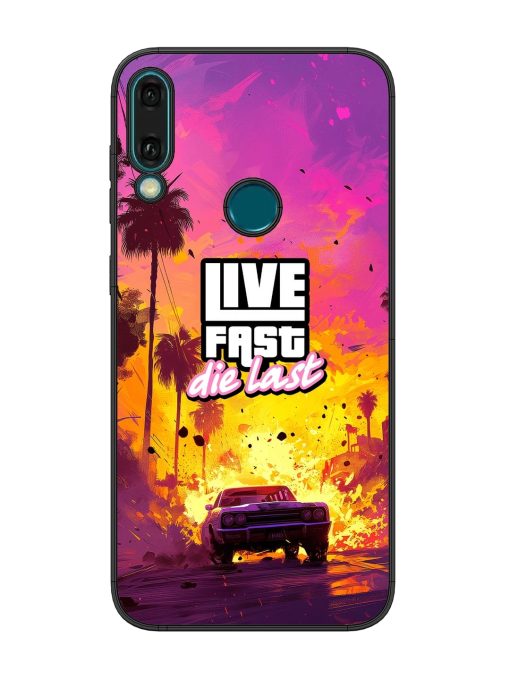 Live Fast Glossy Metal Phone Cover for Honor Y9 (2019) Zapvi