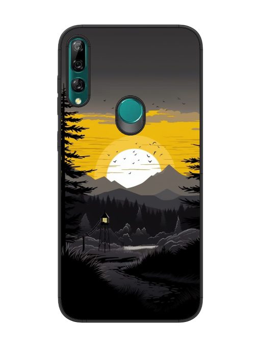 Sunset Vector Glossy Metal Phone Cover for Honor Y9 Prime Zapvi