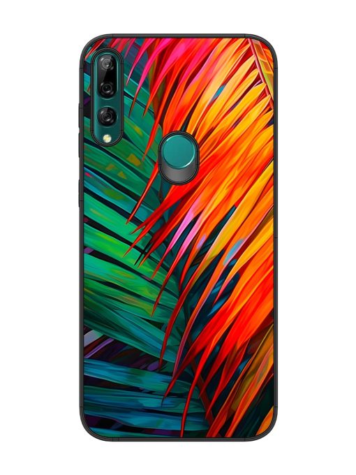 Painted Tropical Leaves Glossy Metal Phone Cover for Honor Y9 Prime Zapvi