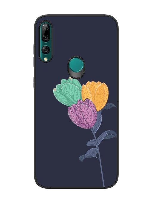 Flower Vector Glossy Metal Phone Cover for Honor Y9 Prime