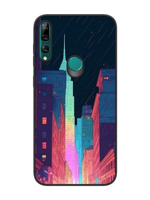 Minimal City Art Glossy Metal Phone Cover for Honor Y9 Prime