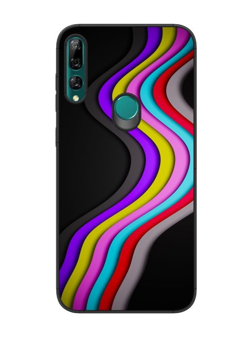 Liquid Blue Abstract Glossy Metal Phone Cover for Honor Y9 Prime