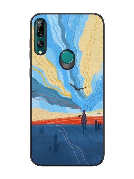 Minimal Abstract Landscape Glossy Metal Phone Cover for Honor Y9 Prime Zapvi