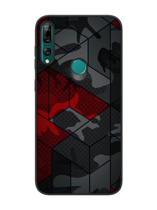 Red And Grey Pattern Glossy Metal Phone Cover for Honor Y9 Prime