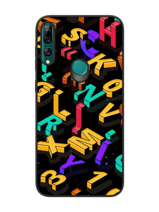 Seamless Pattern With Letters Glossy Metal Phone Cover for Honor Y9 Prime Zapvi