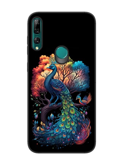 Peacock Tree Art Glossy Metal Phone Cover for Honor Y9 Prime