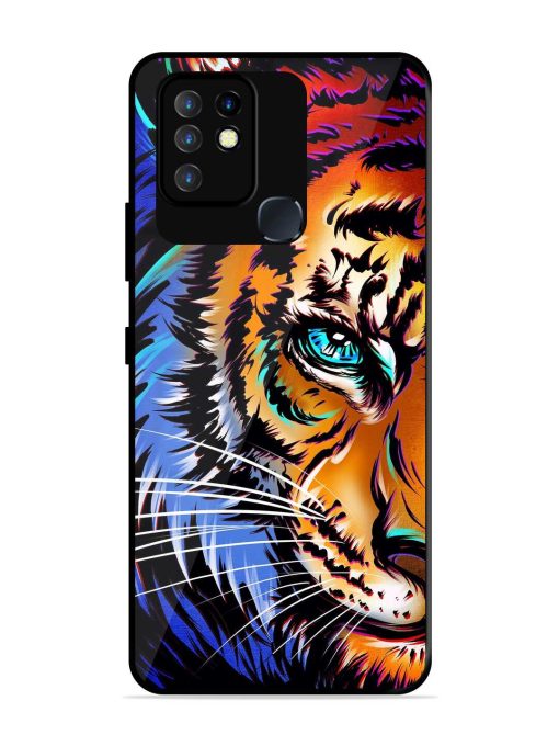 Colorful Lion Art Glossy Metal Phone Cover for Infinix Hot 10 Zapvi