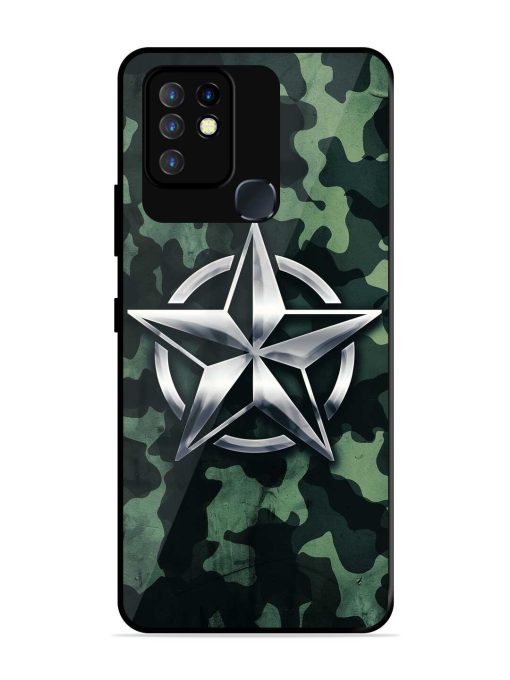 Indian Army Star Design Glossy Metal Phone Cover for Infinix Hot 10 Zapvi