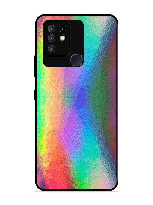 Colorful Holographic Background Glossy Metal TPU Phone Cover for Infinix Hot 10