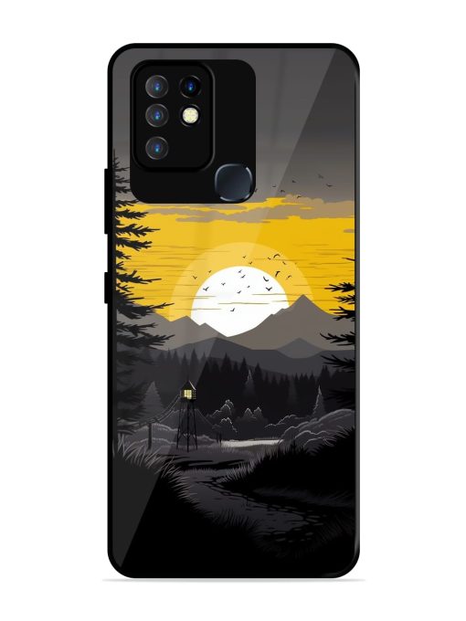 Sunset Vector Glossy Metal Phone Cover for Infinix Hot 10