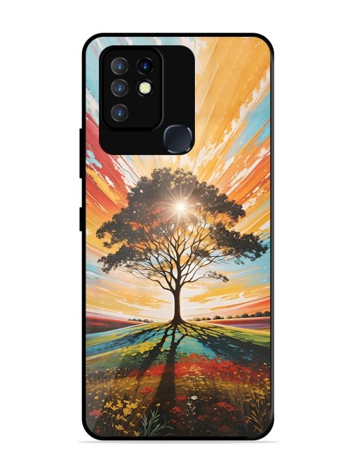 Abstract Tree Colorful Art Glossy Metal Phone Cover for Infinix Hot 10 Zapvi