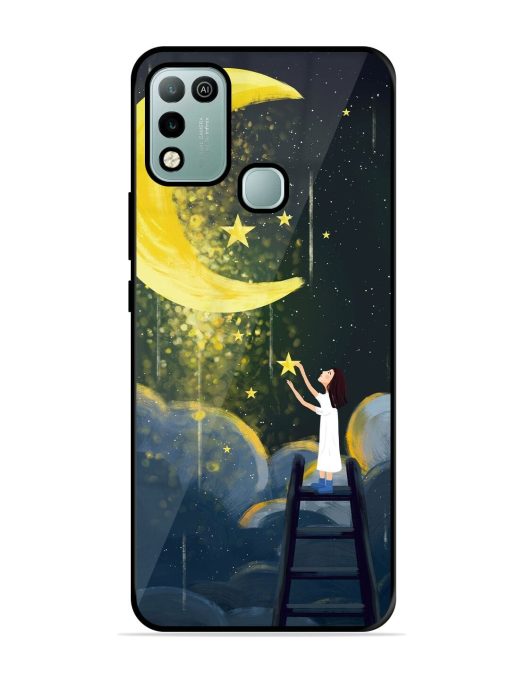 Moonlight Healing Night Illustration Glossy Metal TPU Phone Cover for Infinix Hot 10 Play Zapvi