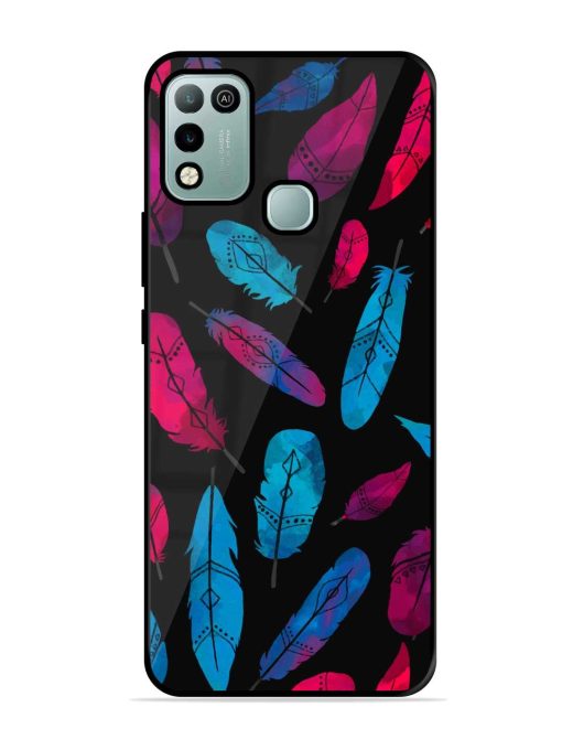 Feather Art Glossy Metal Phone Cover for Infinix Hot 10 Play Zapvi