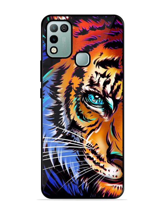 Colorful Lion Art Glossy Metal Phone Cover for Infinix Hot 10 Play Zapvi