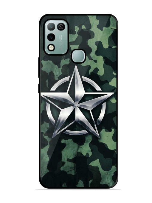 Indian Army Star Design Glossy Metal Phone Cover for Infinix Hot 10 Play Zapvi