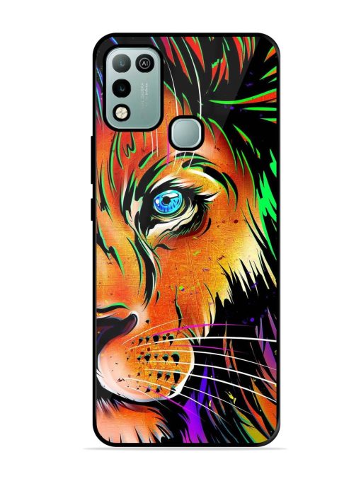 Colorful Lion Design Glossy Metal TPU Phone Cover for Infinix Hot 10 Play