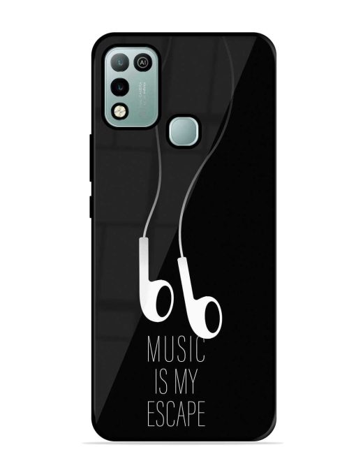 Music Is My Escape Glossy Metal Phone Cover for Infinix Hot 10 Play Zapvi