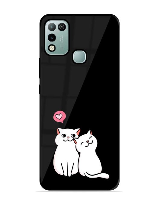 Cat Love Glossy Metal Phone Cover for Infinix Hot 10 Play Zapvi