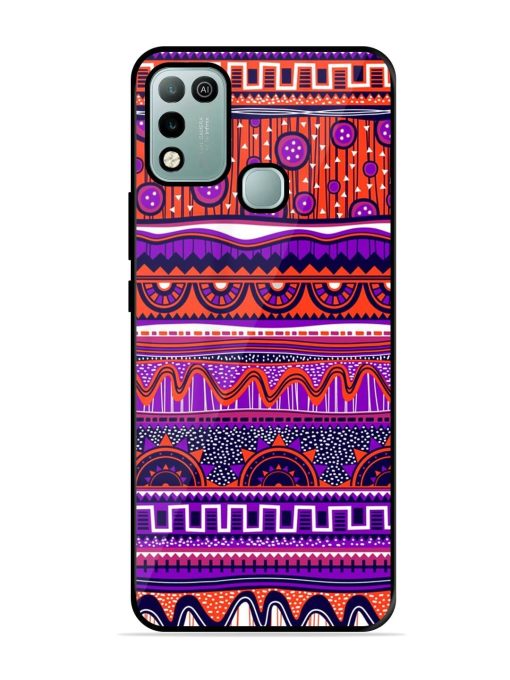 Ethnic Seamless Pattern Glossy Metal TPU Phone Cover for Infinix Hot 10 Play Zapvi