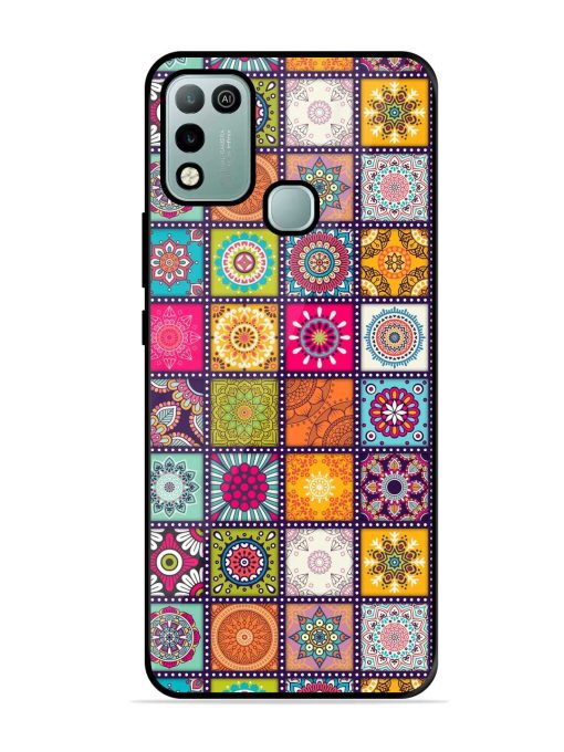 Seamless Pattern Vintage Glossy Metal Phone Cover for Infinix Hot 10 Play Zapvi