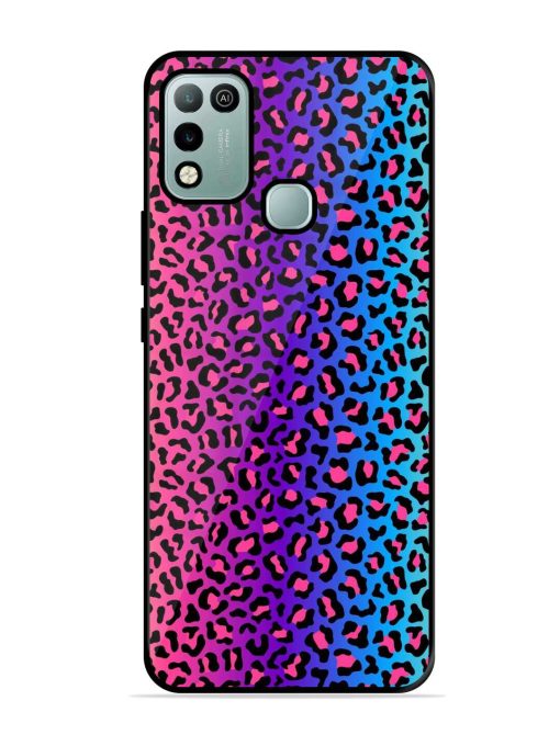 Colorful Leopard Seamless Glossy Metal Phone Cover for Infinix Hot 10 Play Zapvi