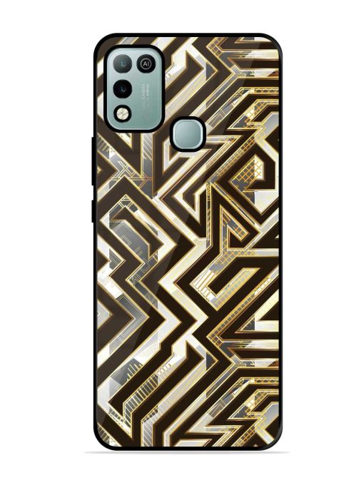 Technology Geometric Seamless Glossy Metal Phone Cover for Infinix Hot 10 Play Zapvi