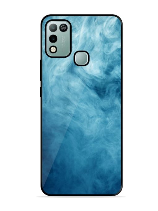 Blue Smoke Art Glossy Metal Phone Cover for Infinix Hot 10 Play Zapvi