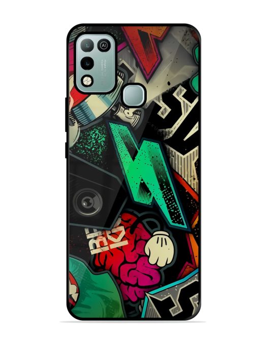 Graffiti Art Glossy Metal Phone Cover for Infinix Hot 10 Play