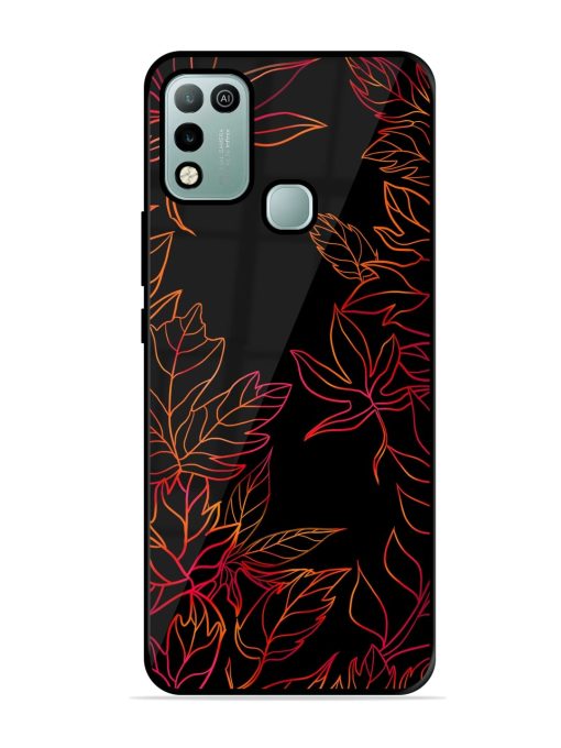 Red Floral Pattern Glossy Metal Phone Cover for Infinix Hot 10 Play