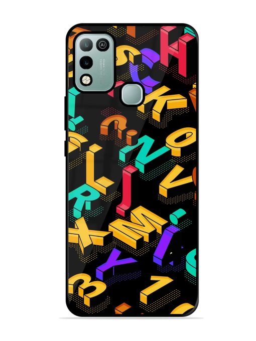 Seamless Pattern With Letters Glossy Metal Phone Cover for Infinix Hot 10 Play Zapvi