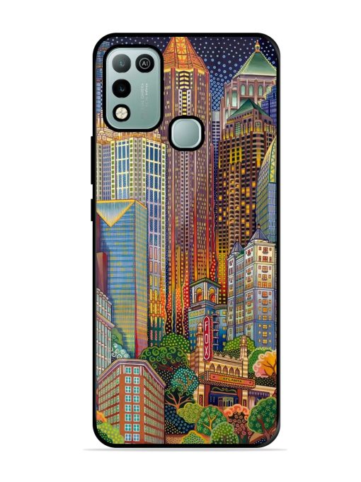 Cityscapes Art Glossy Metal Phone Cover for Infinix Hot 10 Play Zapvi