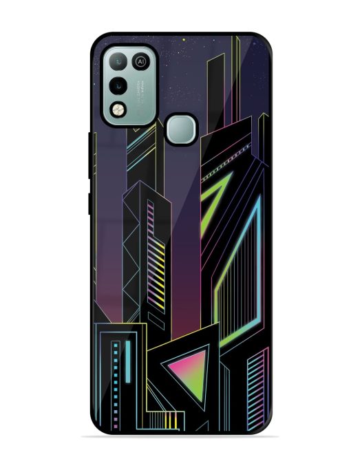 Neon Dreamscape Glossy Metal Phone Cover for Infinix Hot 10 Play Zapvi