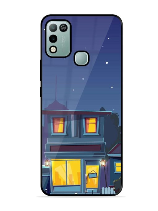 Vector Night House Glossy Metal Phone Cover for Infinix Hot 10 Play Zapvi