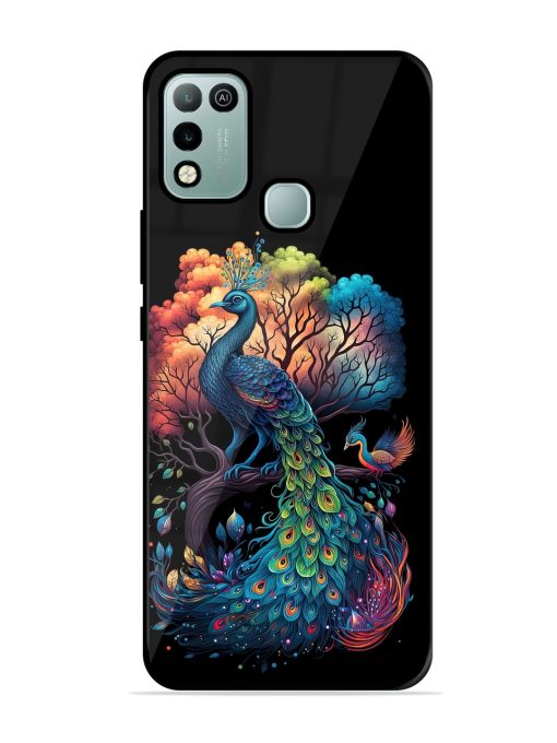 Peacock Tree Art Glossy Metal Phone Cover for Infinix Hot 10 Play Zapvi