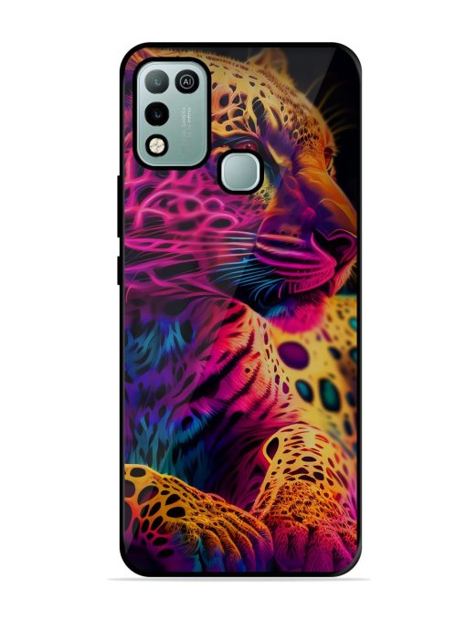 Leopard Art Glossy Metal Phone Cover for Infinix Hot 10 Play