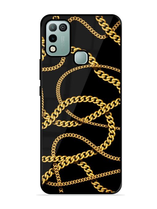 Decorative Golde Chain Glossy Metal Phone Cover for Infinix Hot 10 Play Zapvi