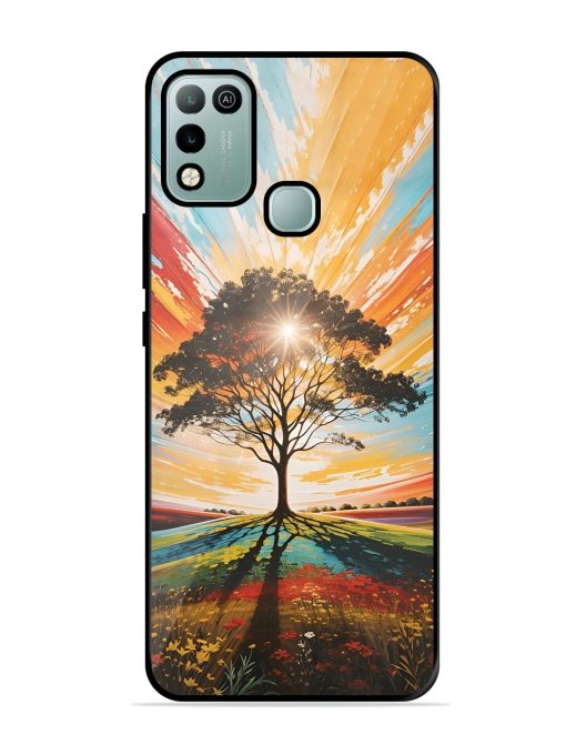 Abstract Tree Colorful Art Glossy Metal Phone Cover for Infinix Hot 10 Play Zapvi